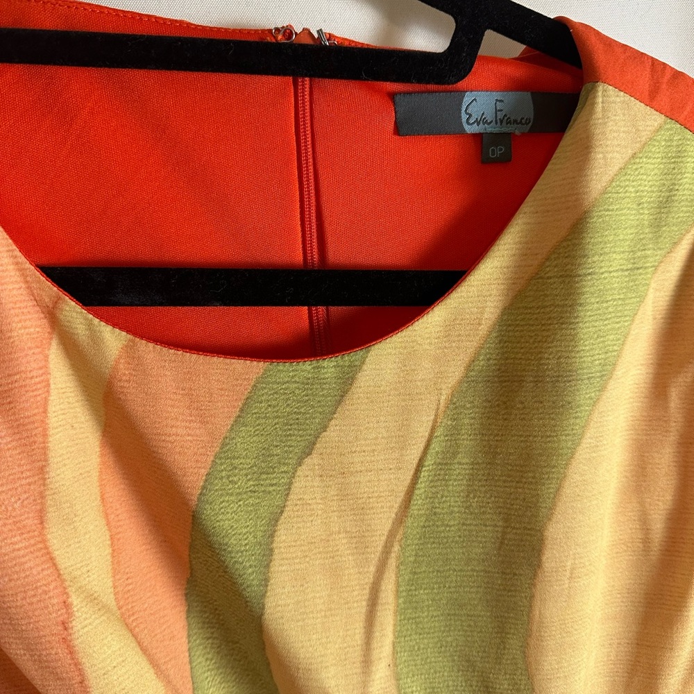 Anthropologie Eva Franco Bird Dress Vibrant Silky Ruched ✨ - Picture 6 of 6